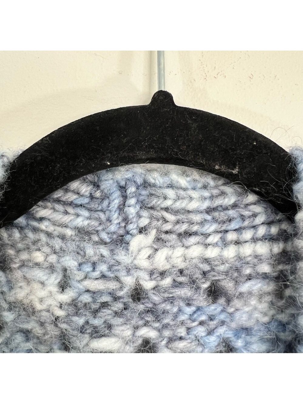 Retro cropped hand knit grey blue melange old money sweater vest - Picture 13 of 13